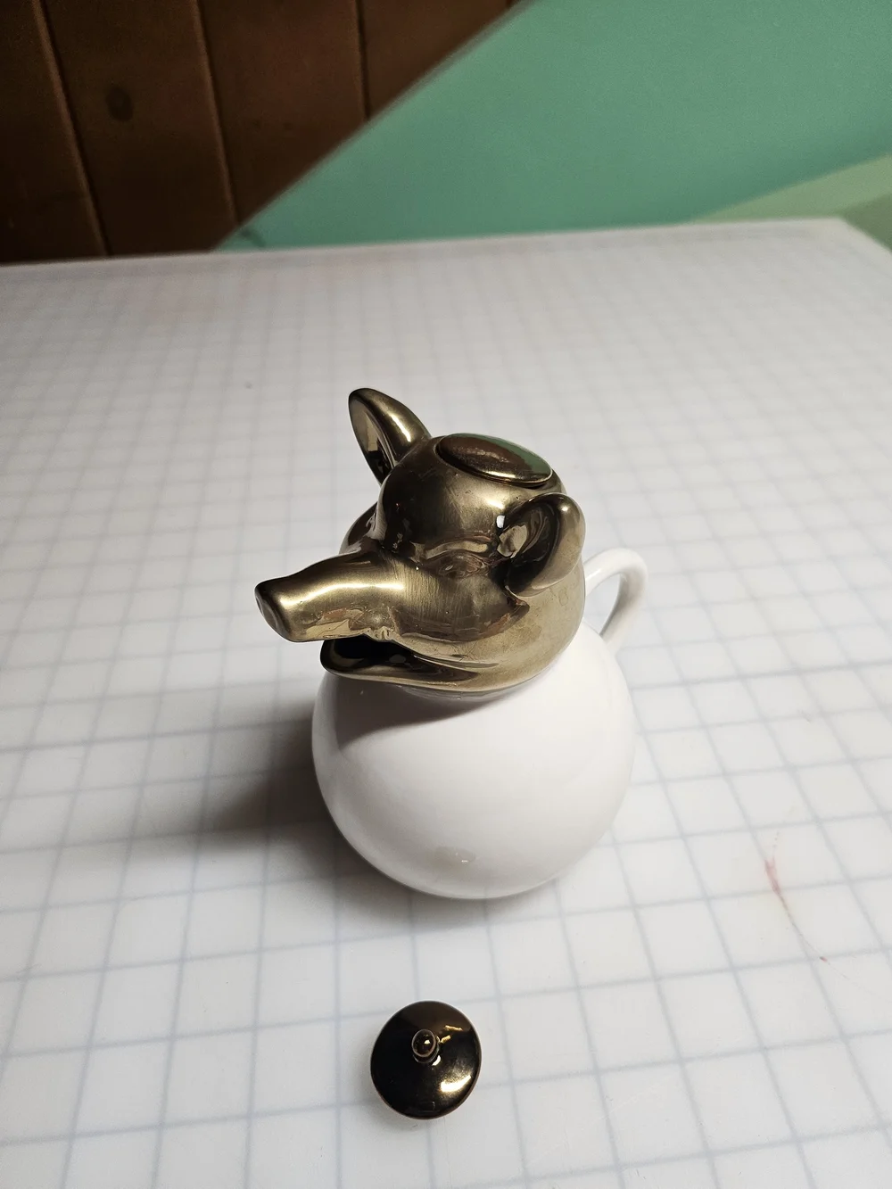 Hog's Head Copper Tea Pot/Cream Pourer